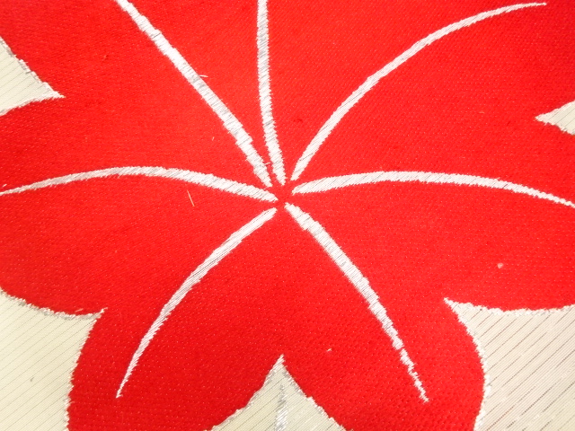 アンティーク　絽楓模様織り出し名古屋帯